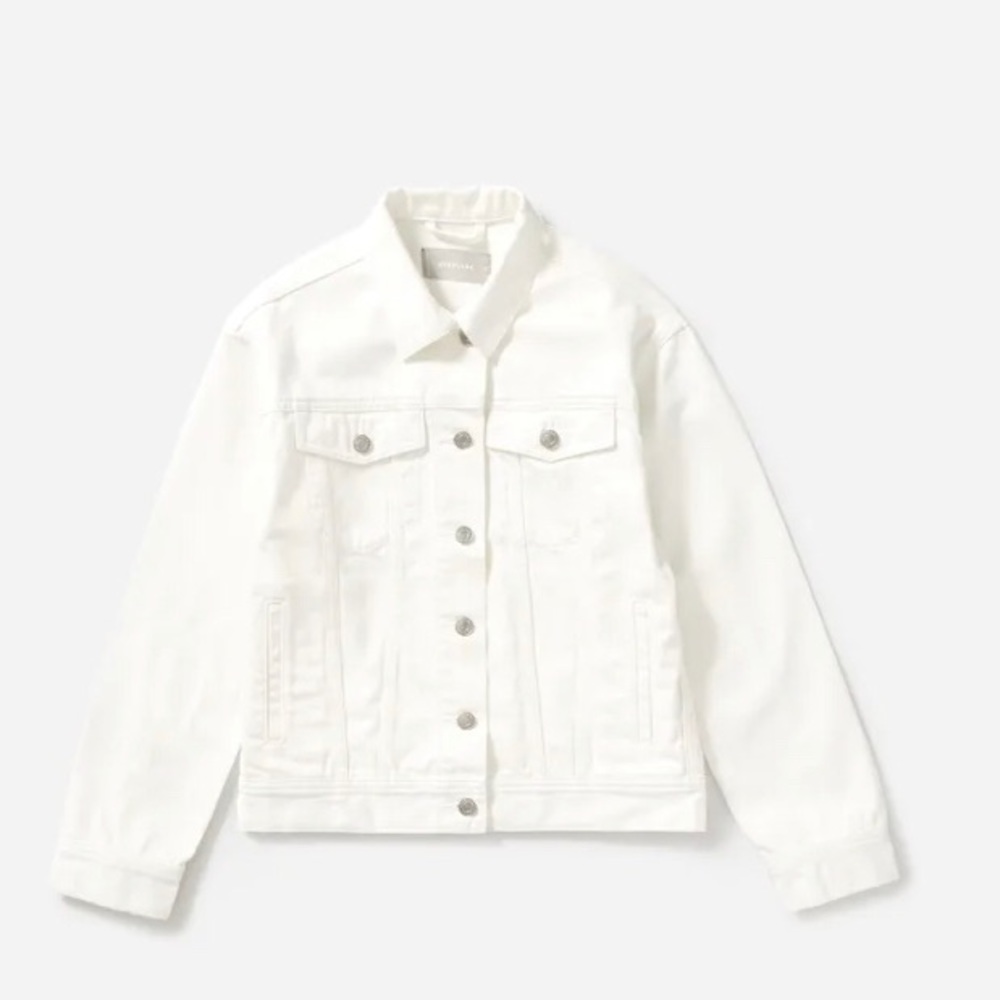 Everlane white denim jacket xs